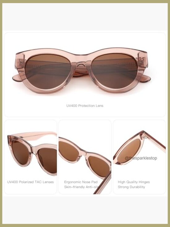 Polarized Sunglasses Women Round Retro UV400 Protection